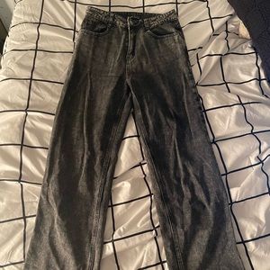 SHEIN basics stone wash high-waisted straight jeans!